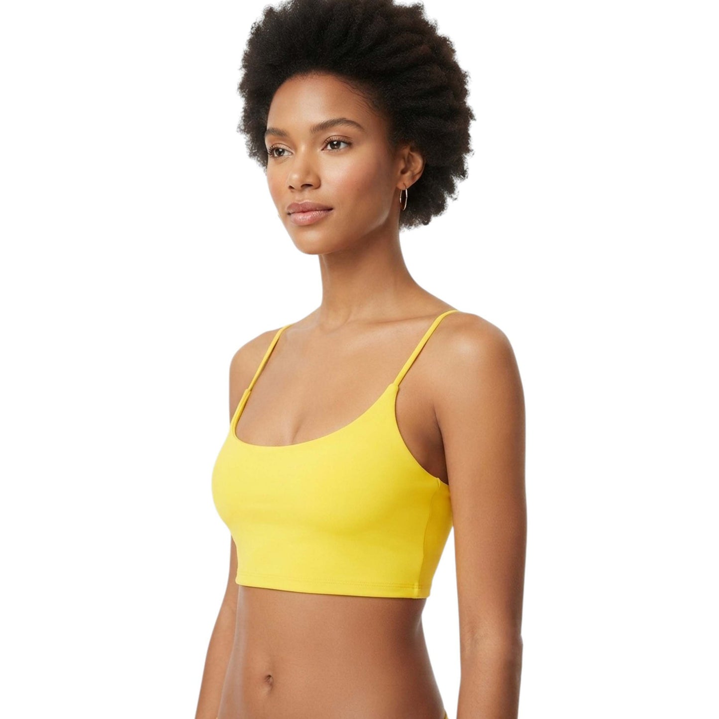 Women's Plain Crop Top,Yellow