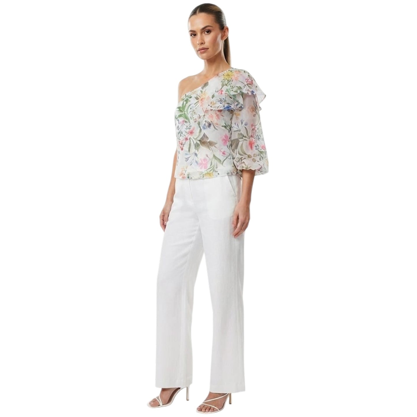 Women's Floral Printed Mesh Top,Multi