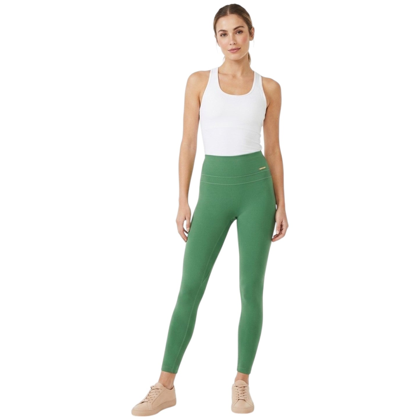 Women's Plain Solid Legging,Green