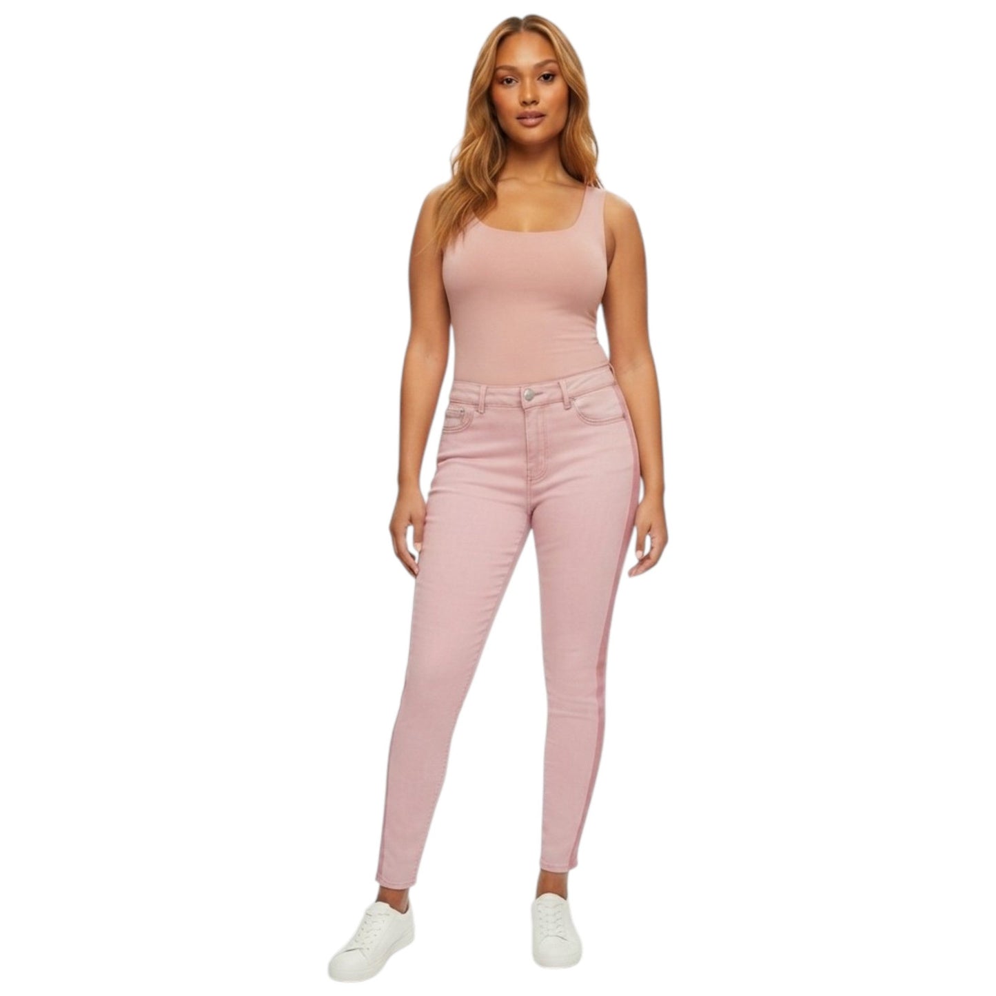 Women's Colorblocked Jeans,Pink