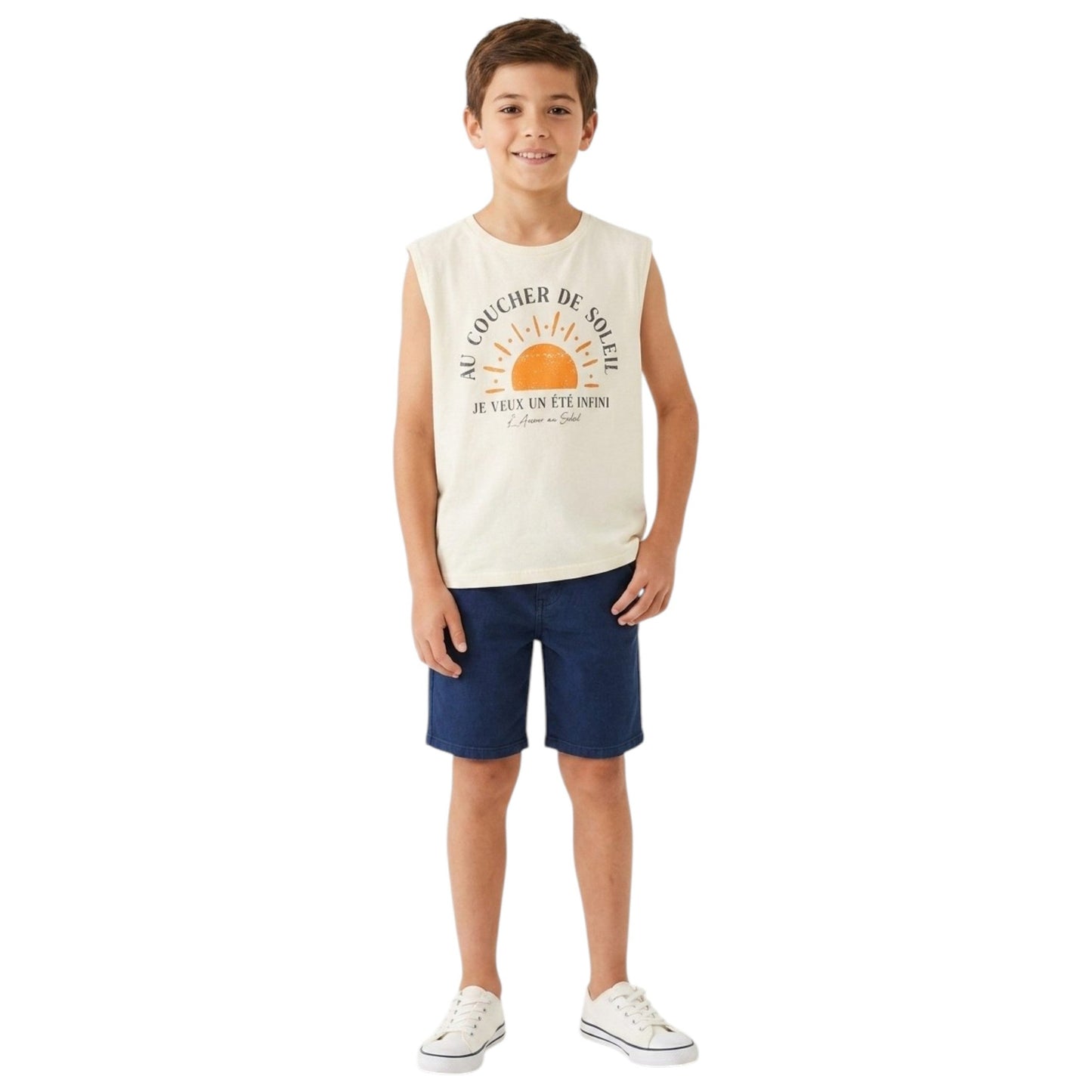 Kids Boy's Printed Top,Beige