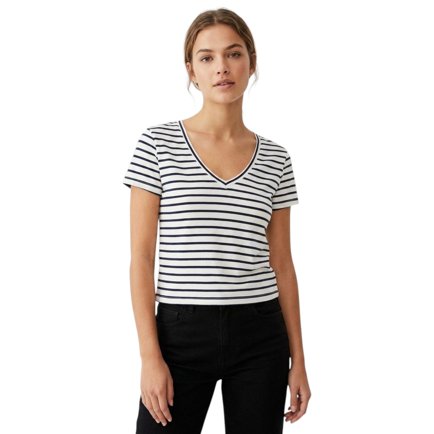 Women's Stripped Top,White