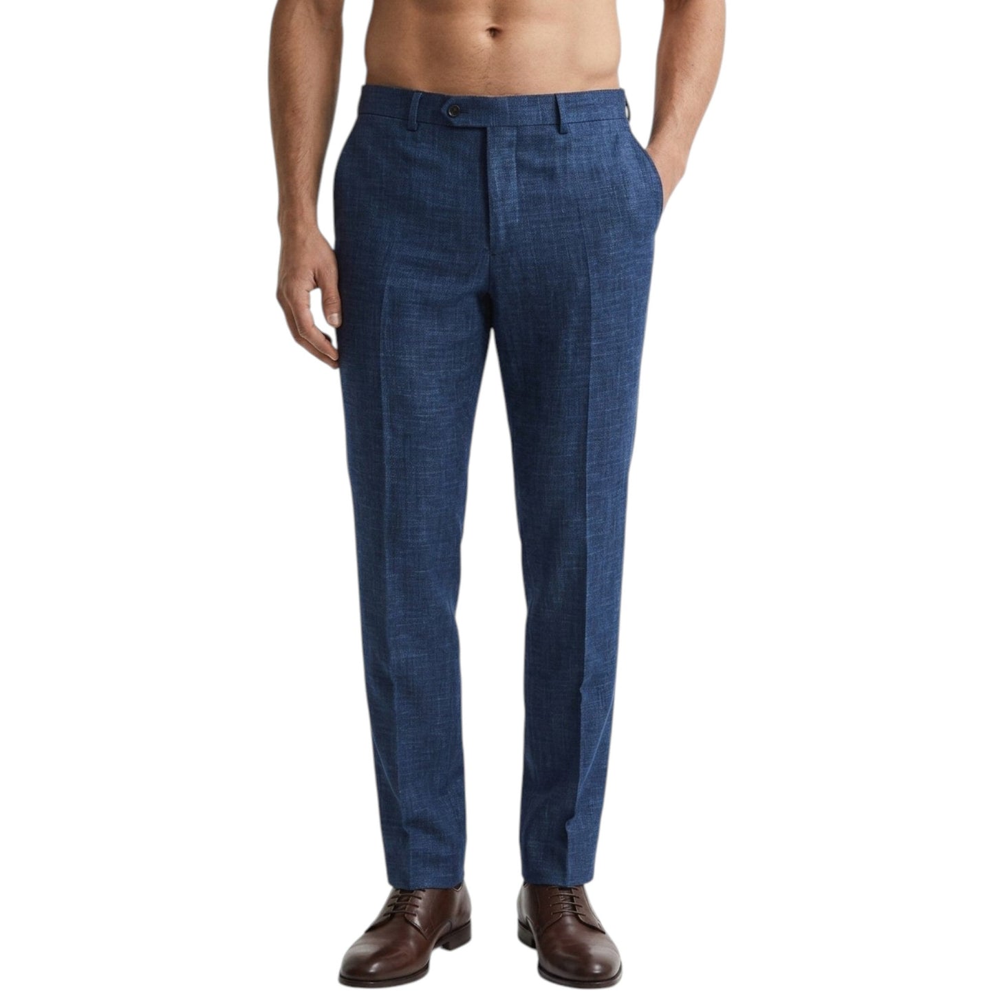 Men's Textured Classic Pants,Dark Blue