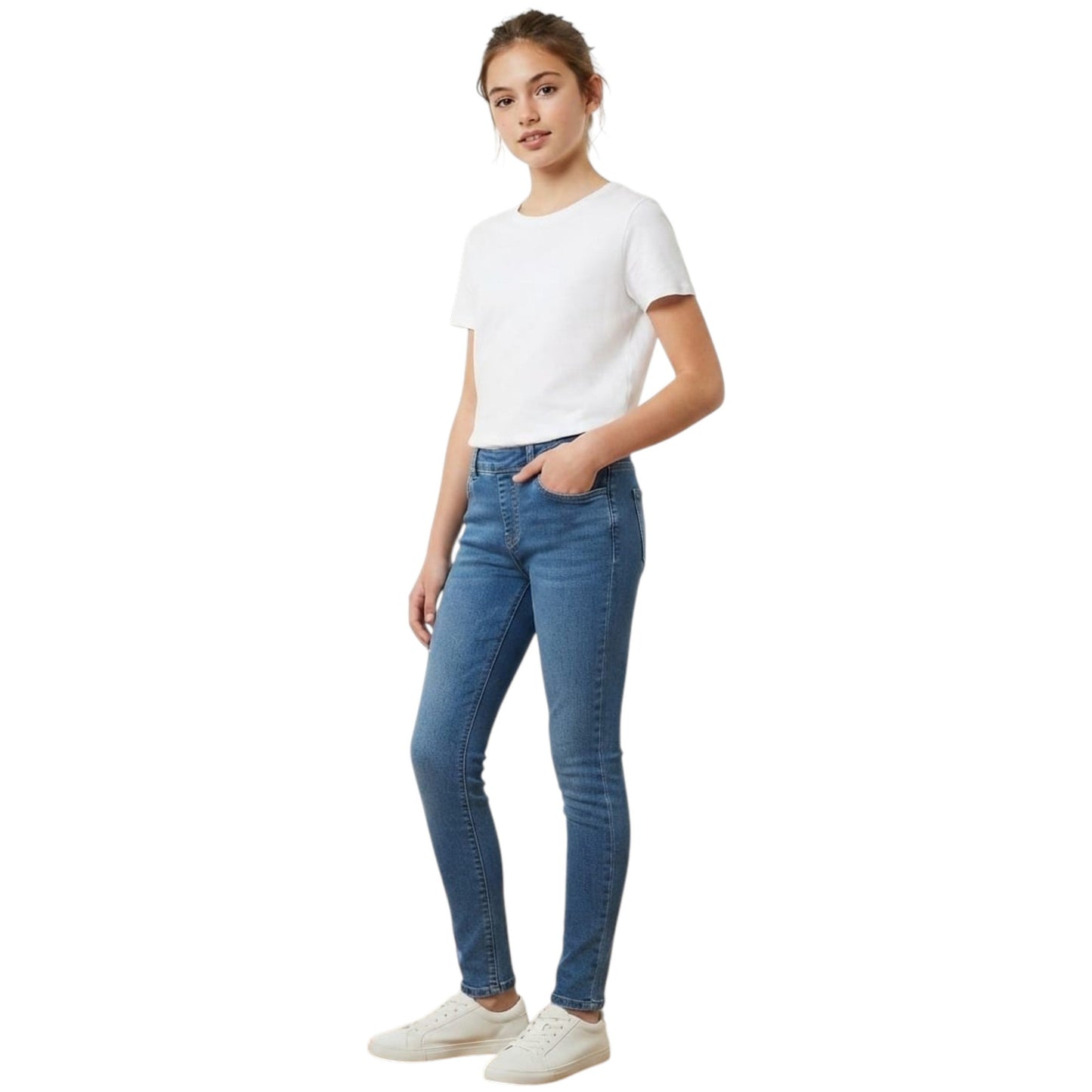 Kids Girl's Plain Jeans,Blue
