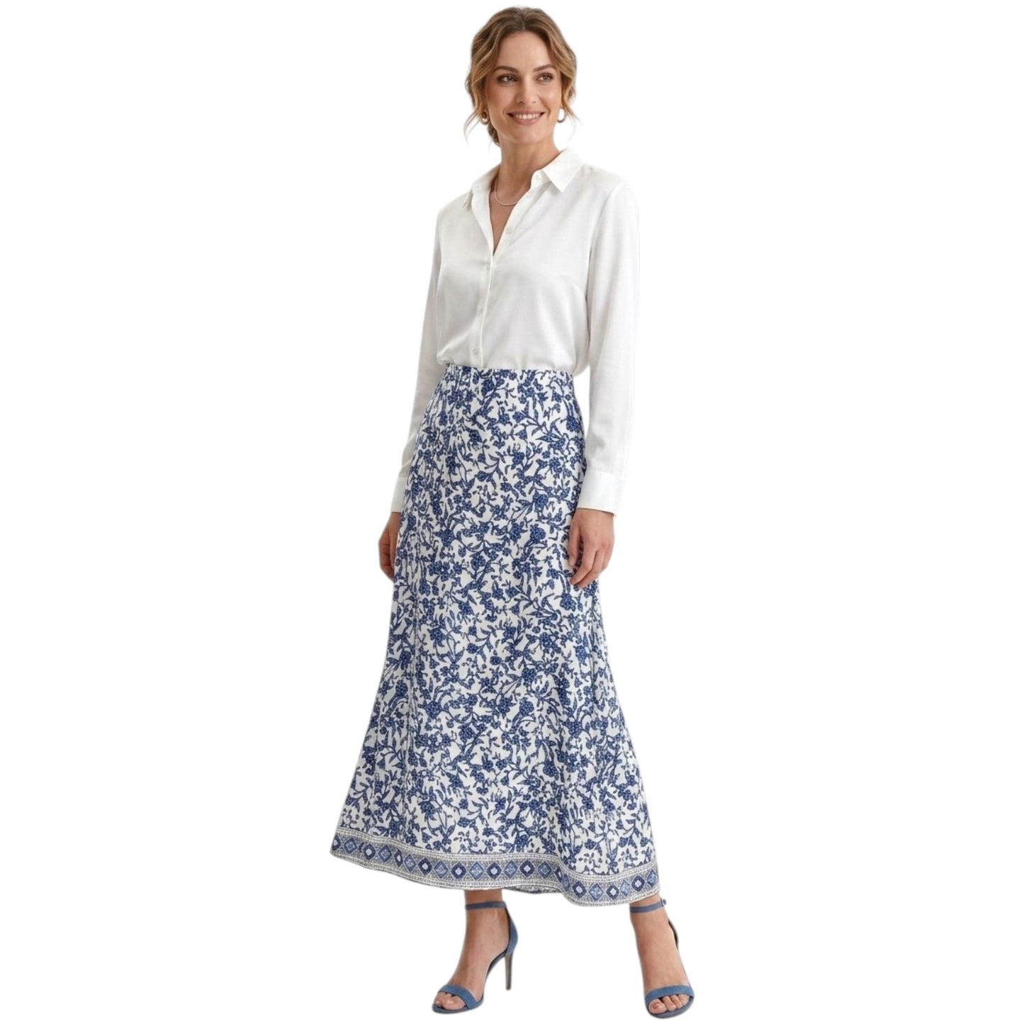 Women's Printed Skirt,White