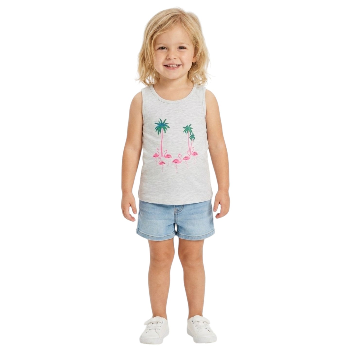 Kids Girl's Printed Top,Grey