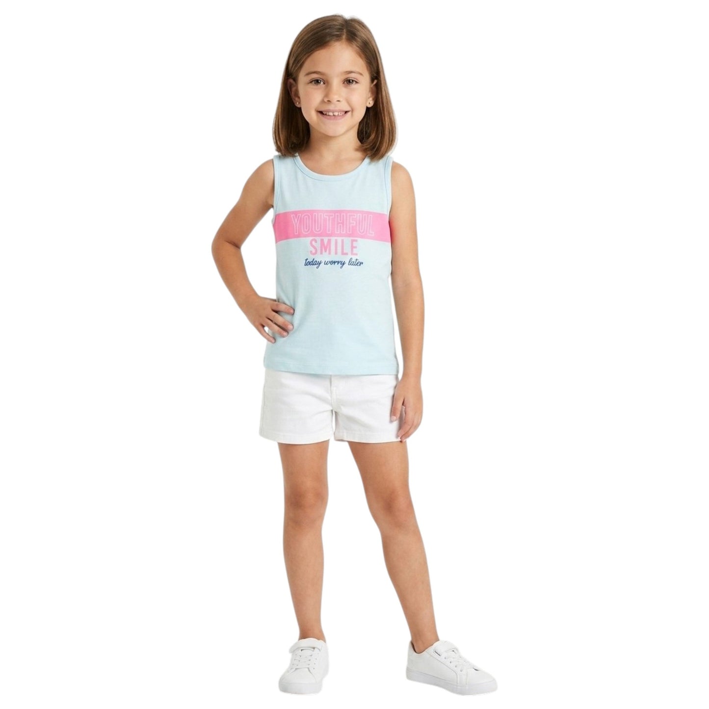 Kids Girl's Printed Top,Aqua