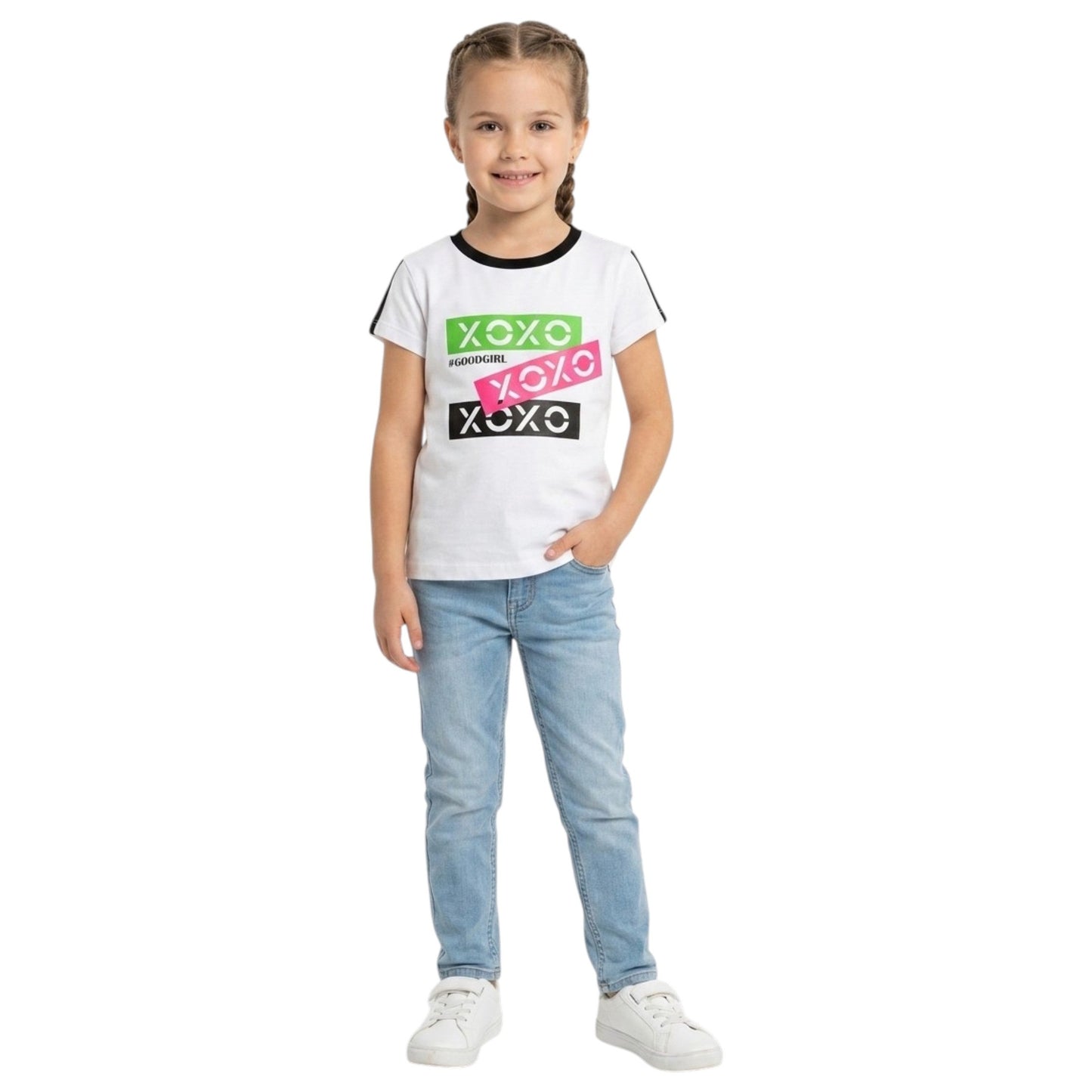 Kids girl's Printed Top,White