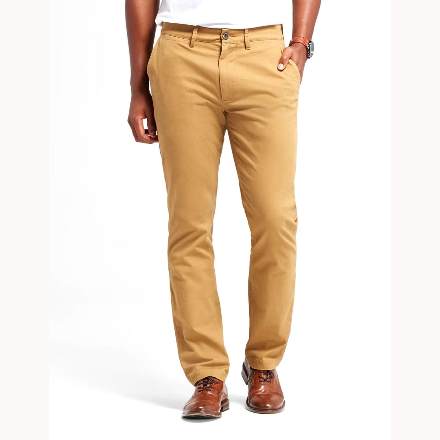 Men's Plain Casual Pants,Brown