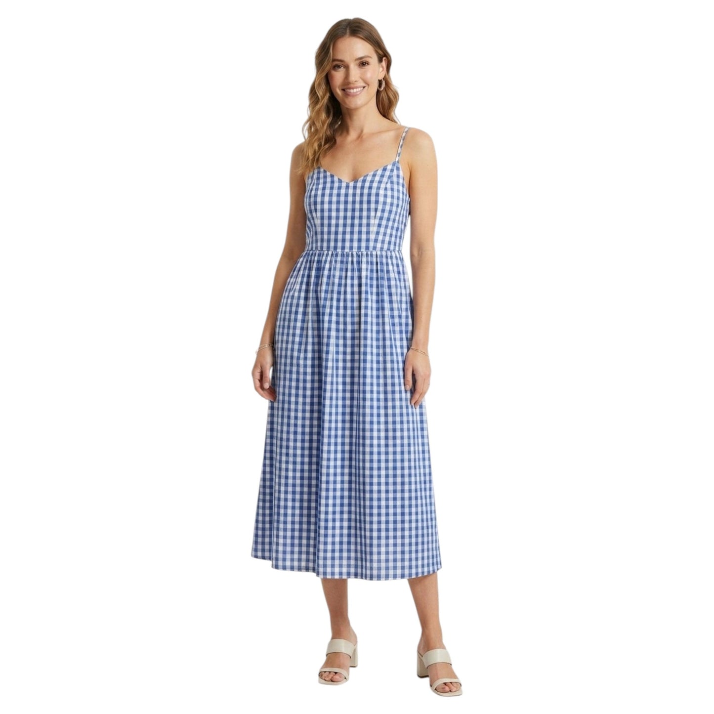 Women's Plaid Dress,Navy