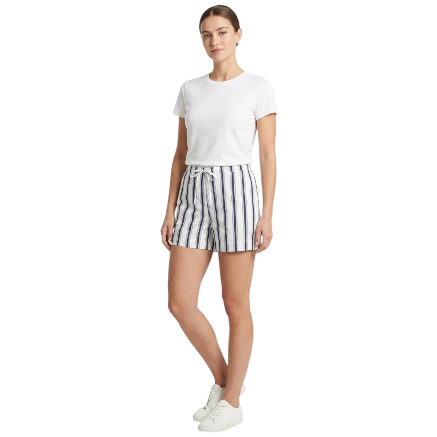 Women's Stripped Short,White