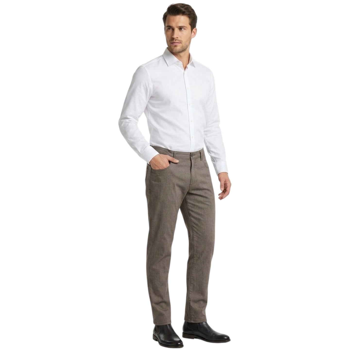 Men's Textured Pants,Brown