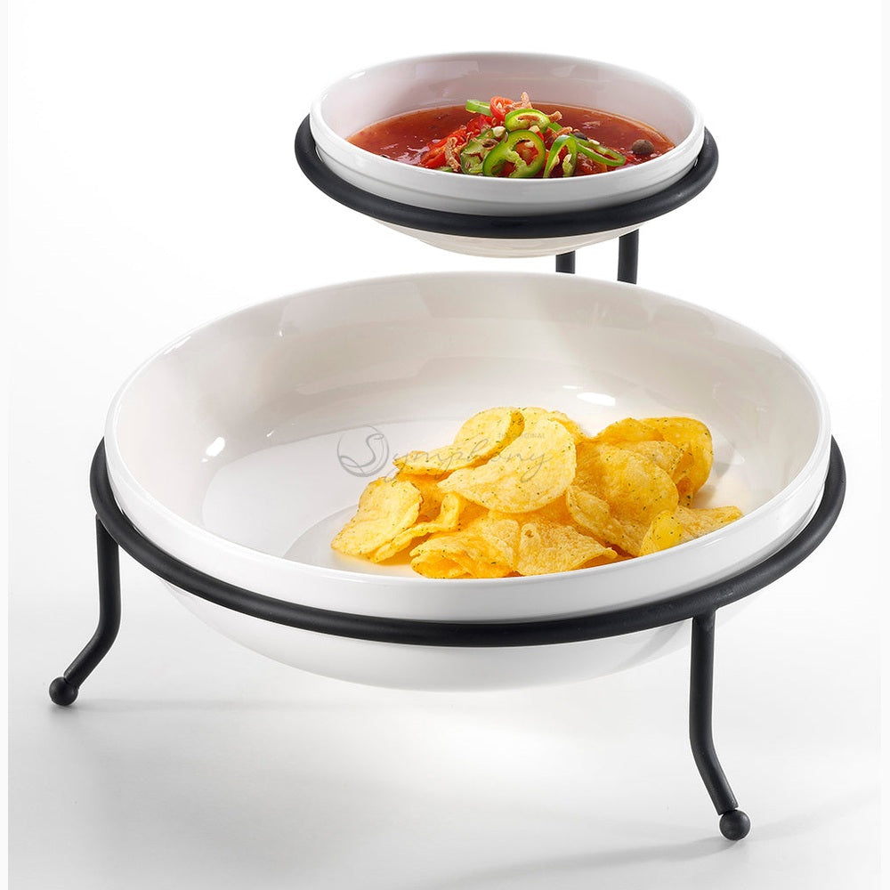 Symphony chip and dip with metal rack