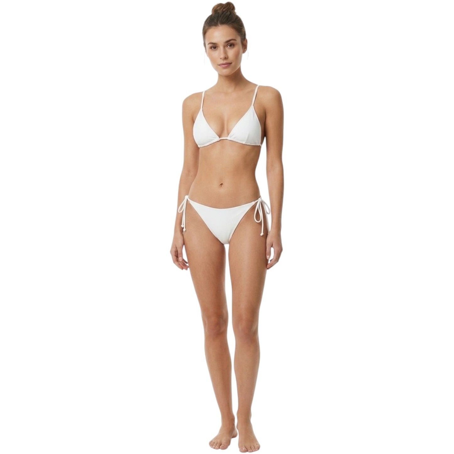 Women's Plain Solid Bikini Bottom,White