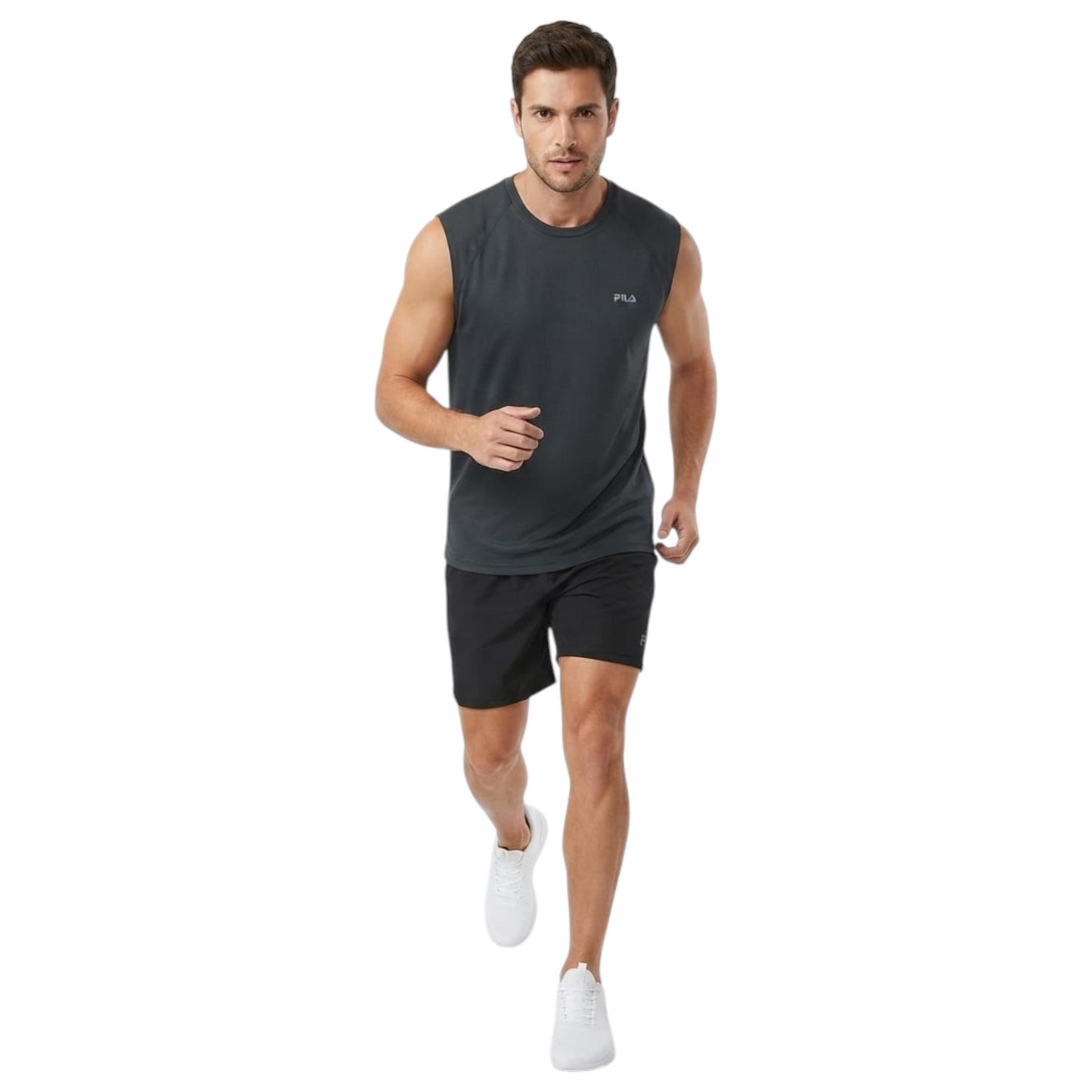 Men's Plain Sport Top,Dark Grey