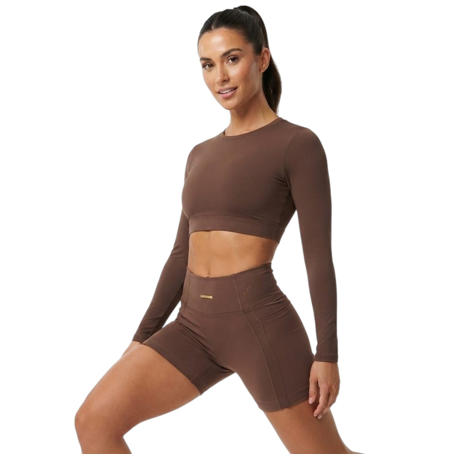 Women's Plain Short Legging,Brown