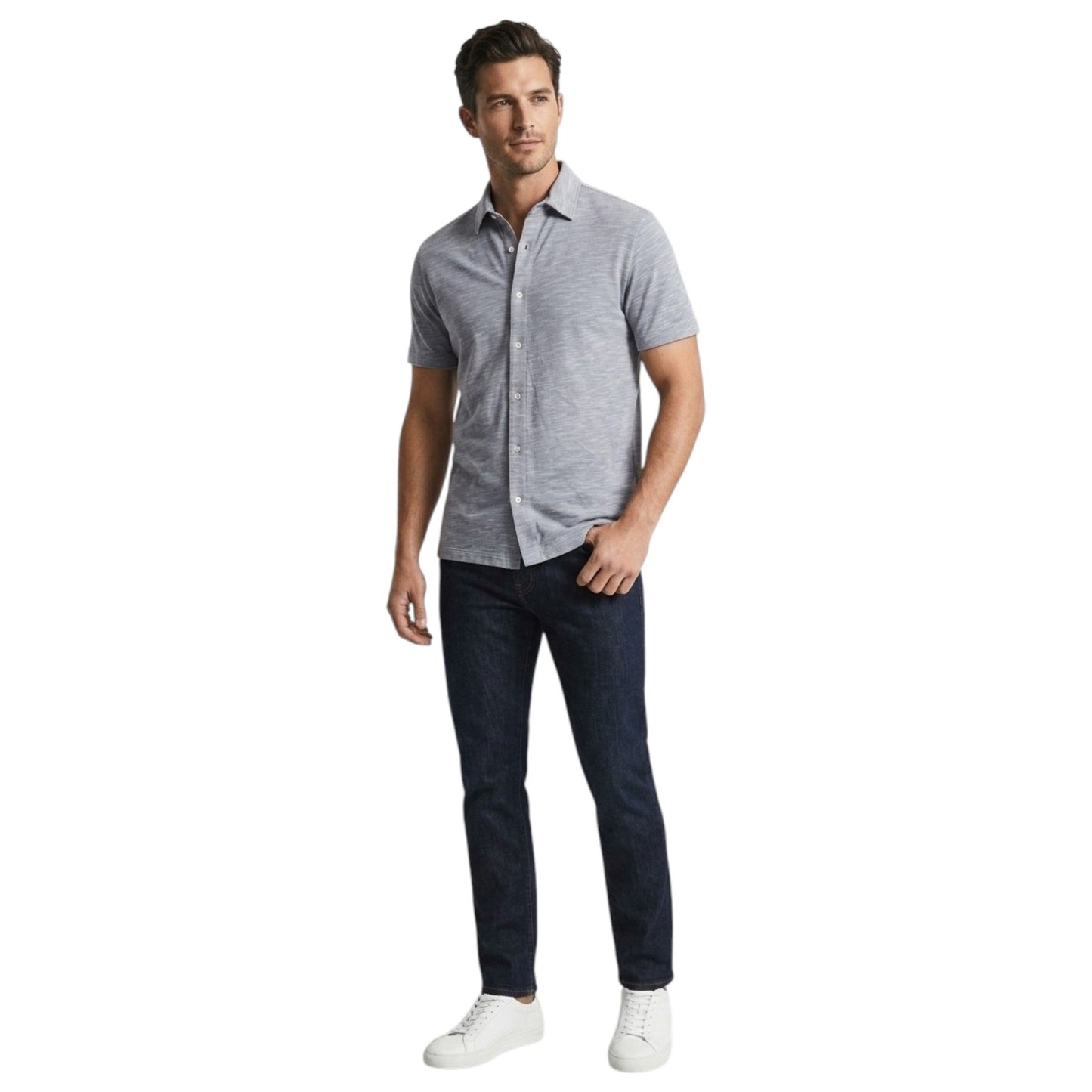 Men's Textured Dress Shirt,Grey