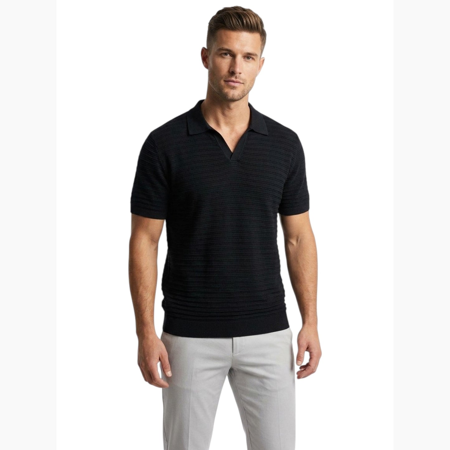 Men's Textured Top,Black