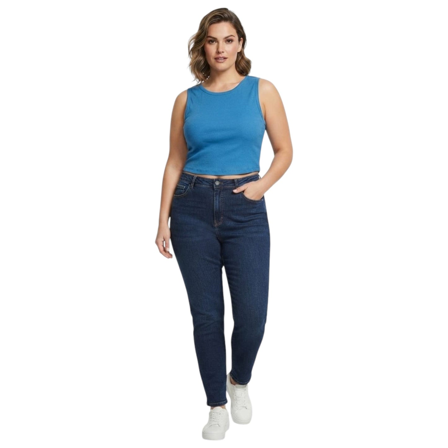 Women's Ribbed Top,Blue