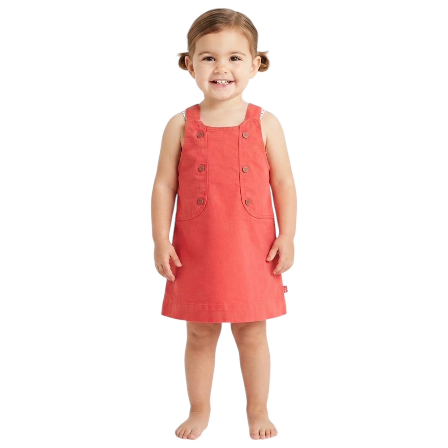 Kids Girl's Plain Dress,Red