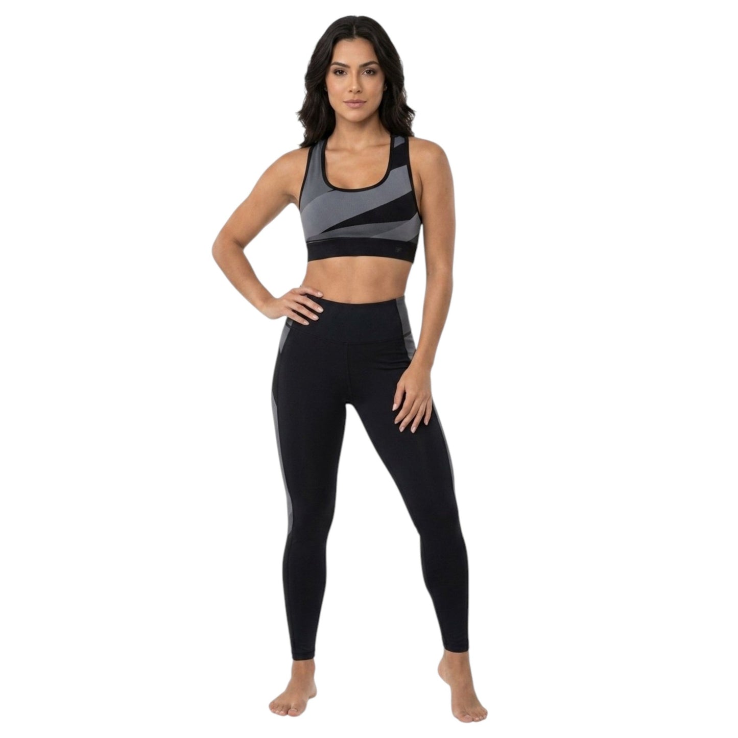 Women's Colorblocked Sport Top,Black/Grey