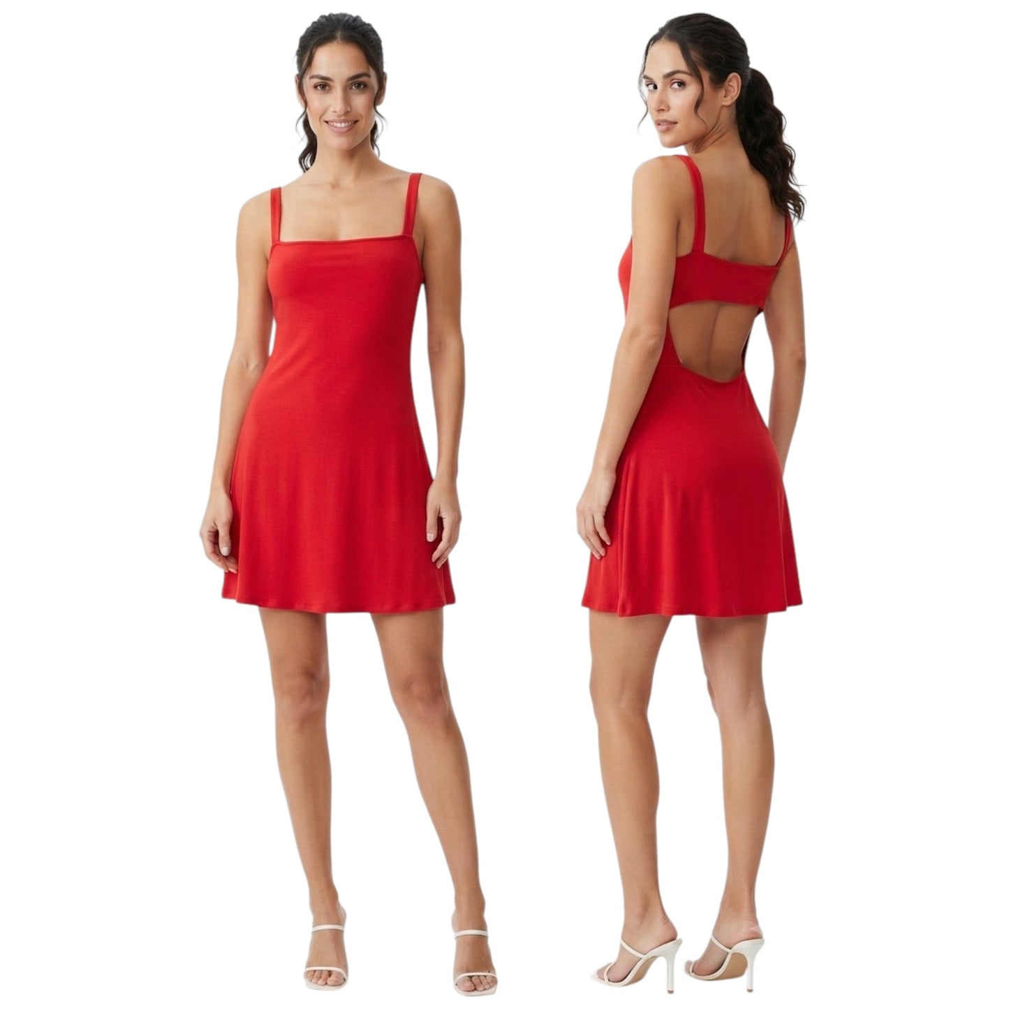 women's Plain Dress,Red