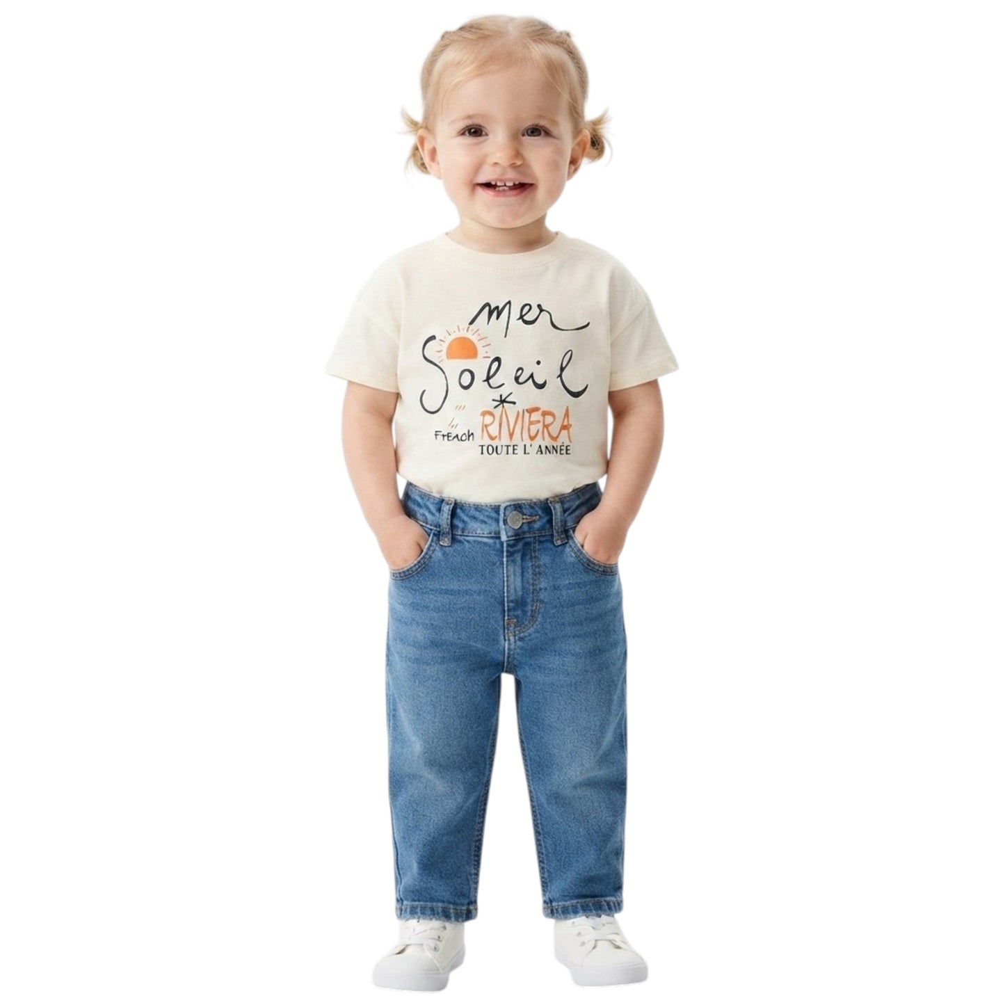 Kids Girl's Printed Top,Light Beige