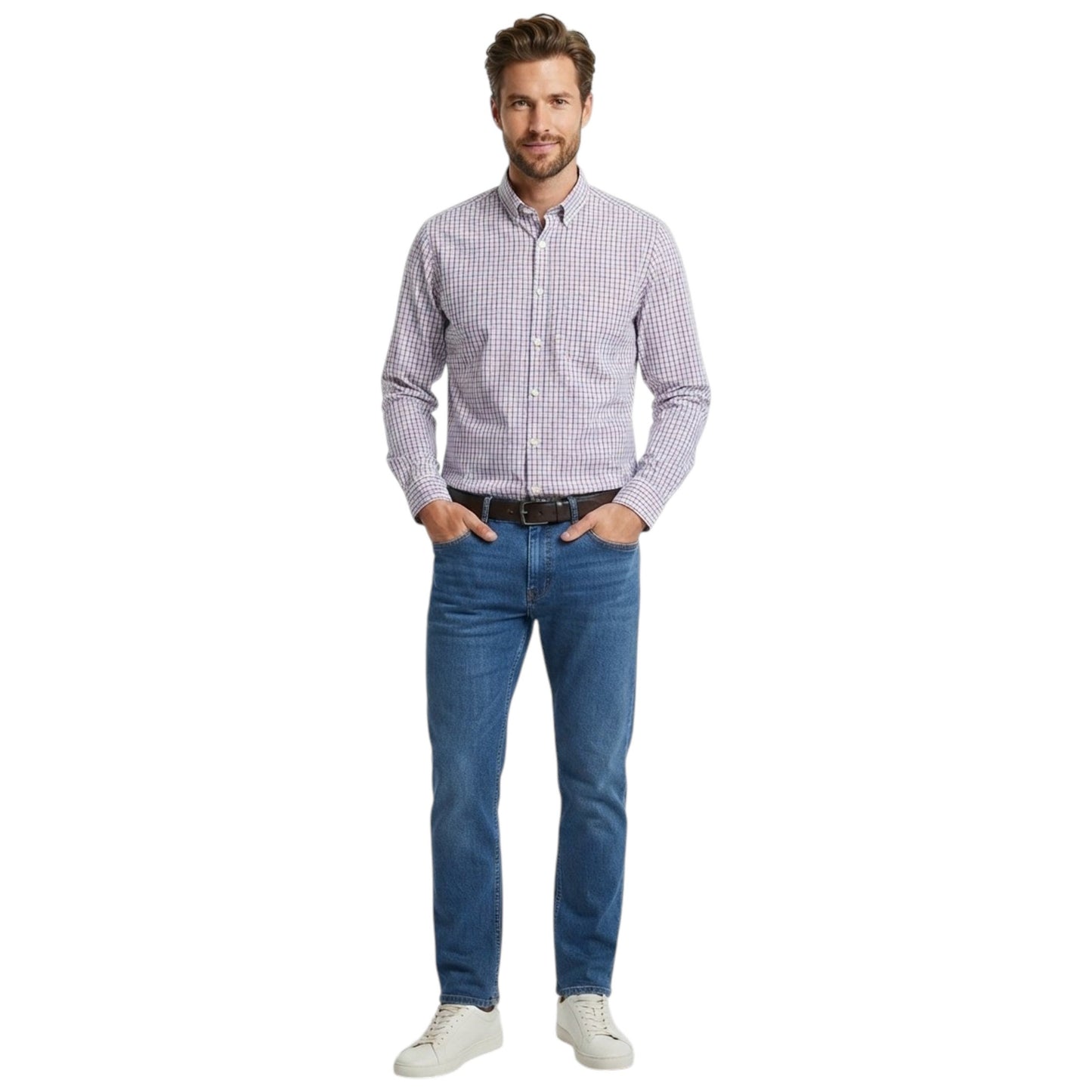 Men's Plaid Dress-Shirt,Multi