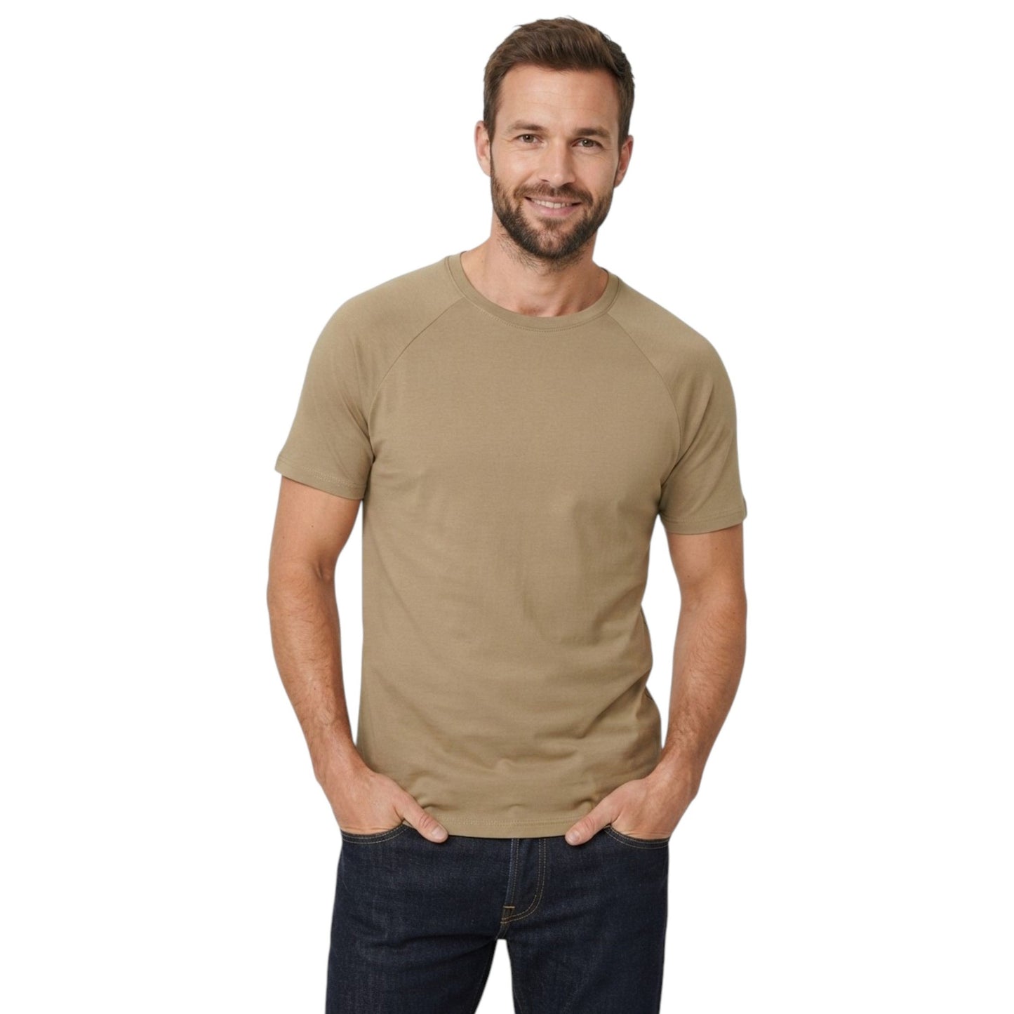 Men's Plain Top,Beige