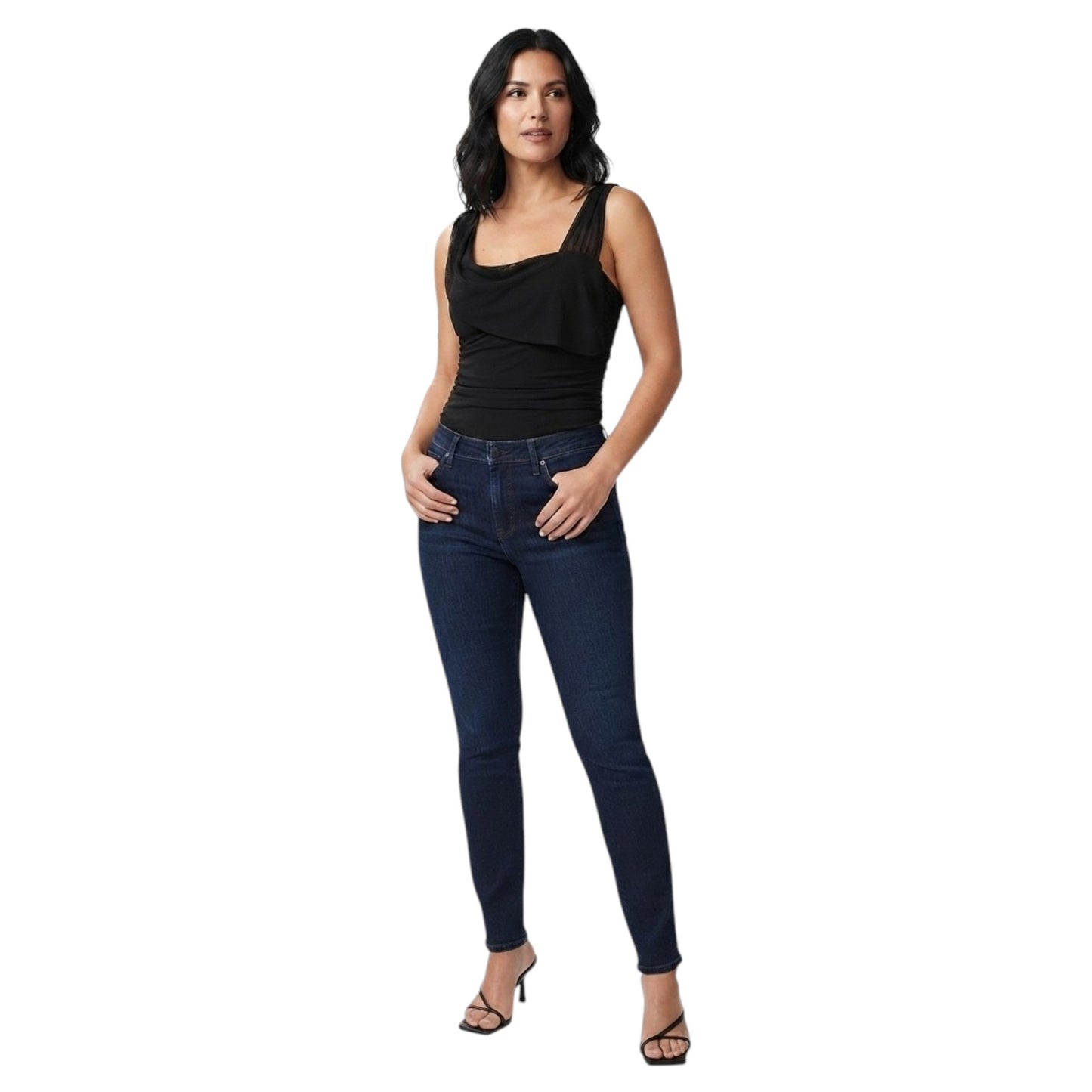 Women's Dotted Sheer Top,Black