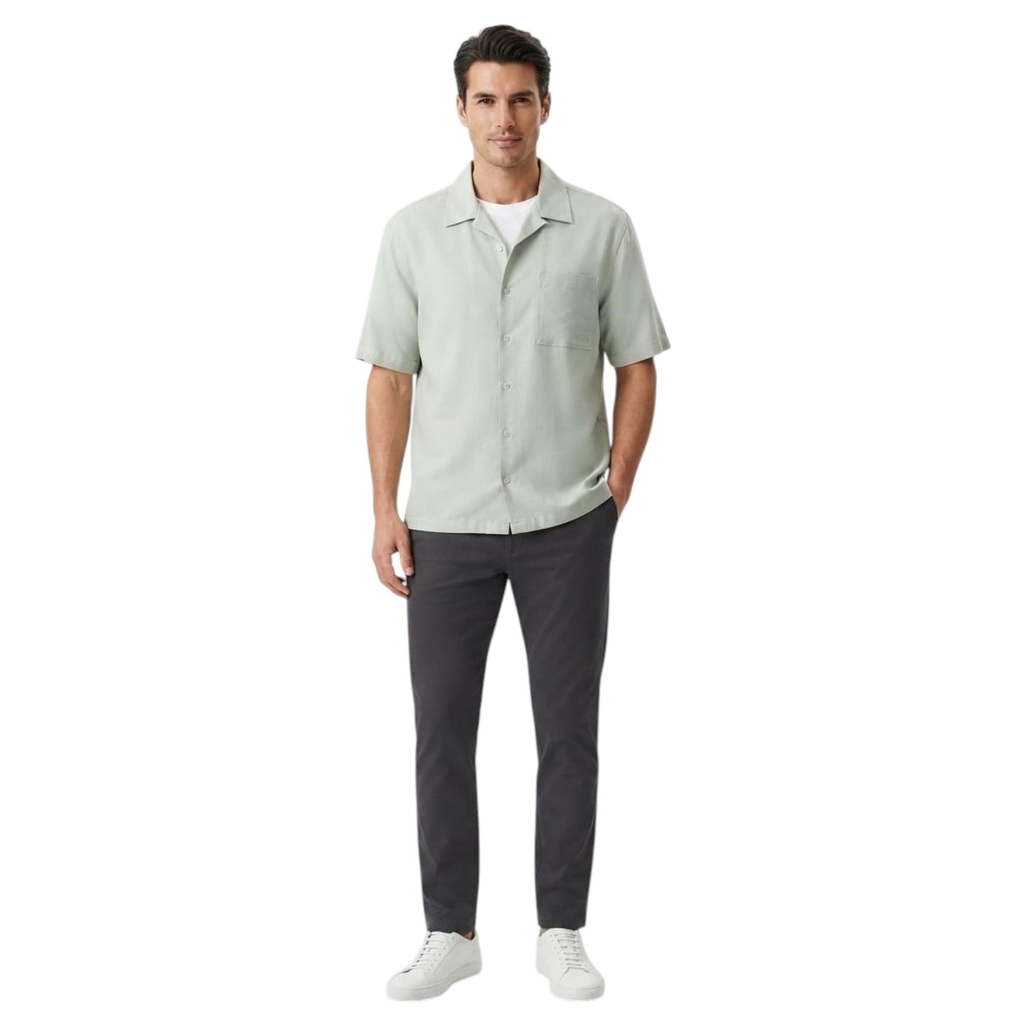 Men's Plain Dress-Shirt,Mint