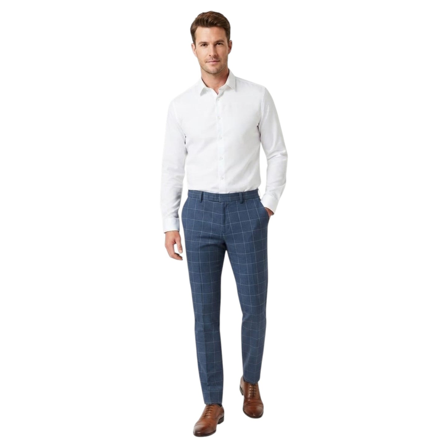 Men's Plaid Classic pants,Navy