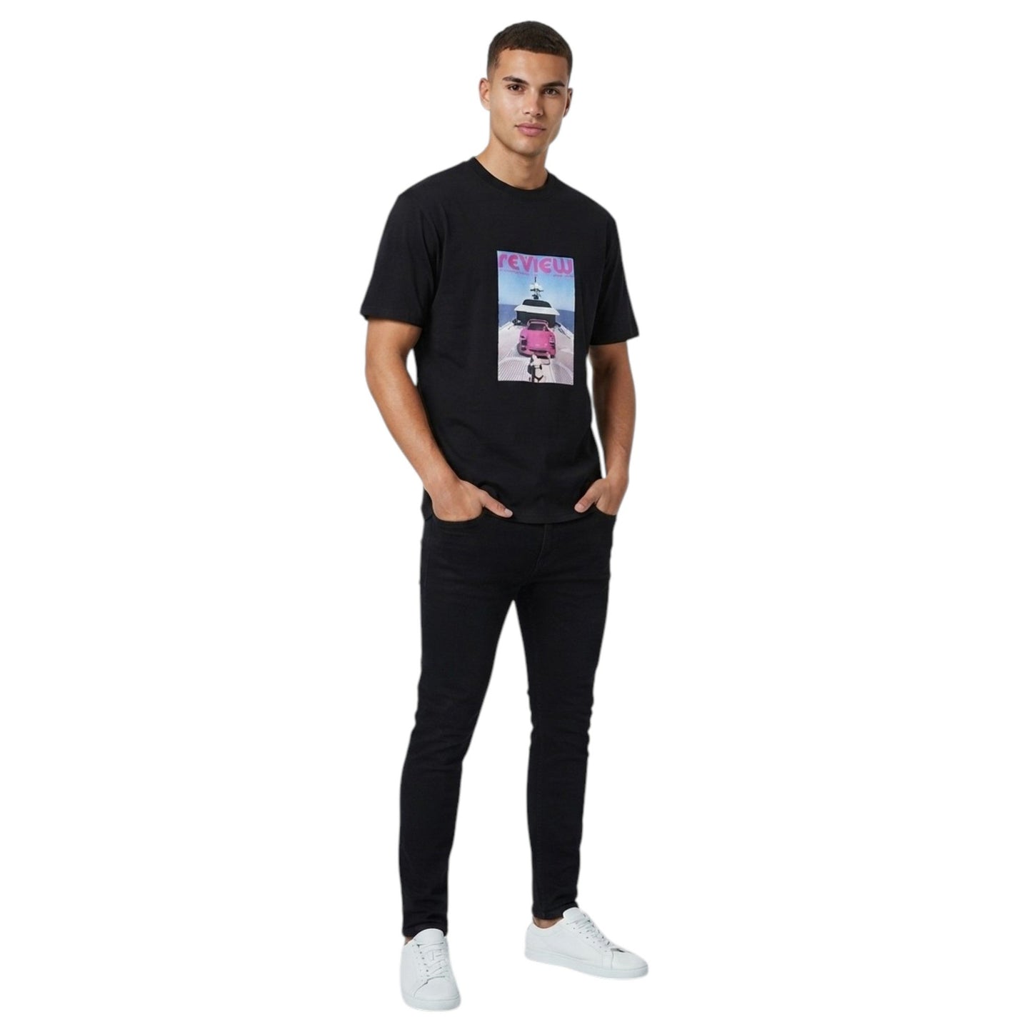 Men's Printed Top,Black
