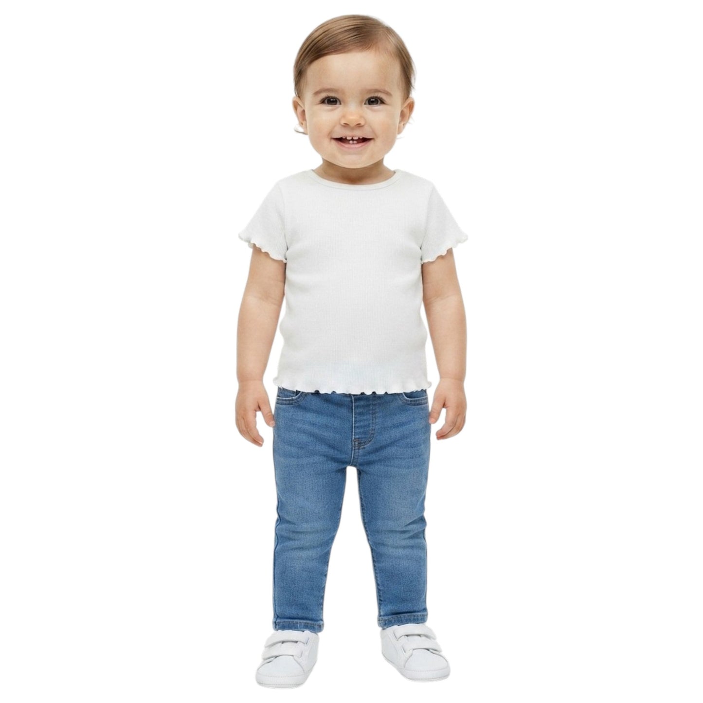 Kids Girl's Ribbed Top,White