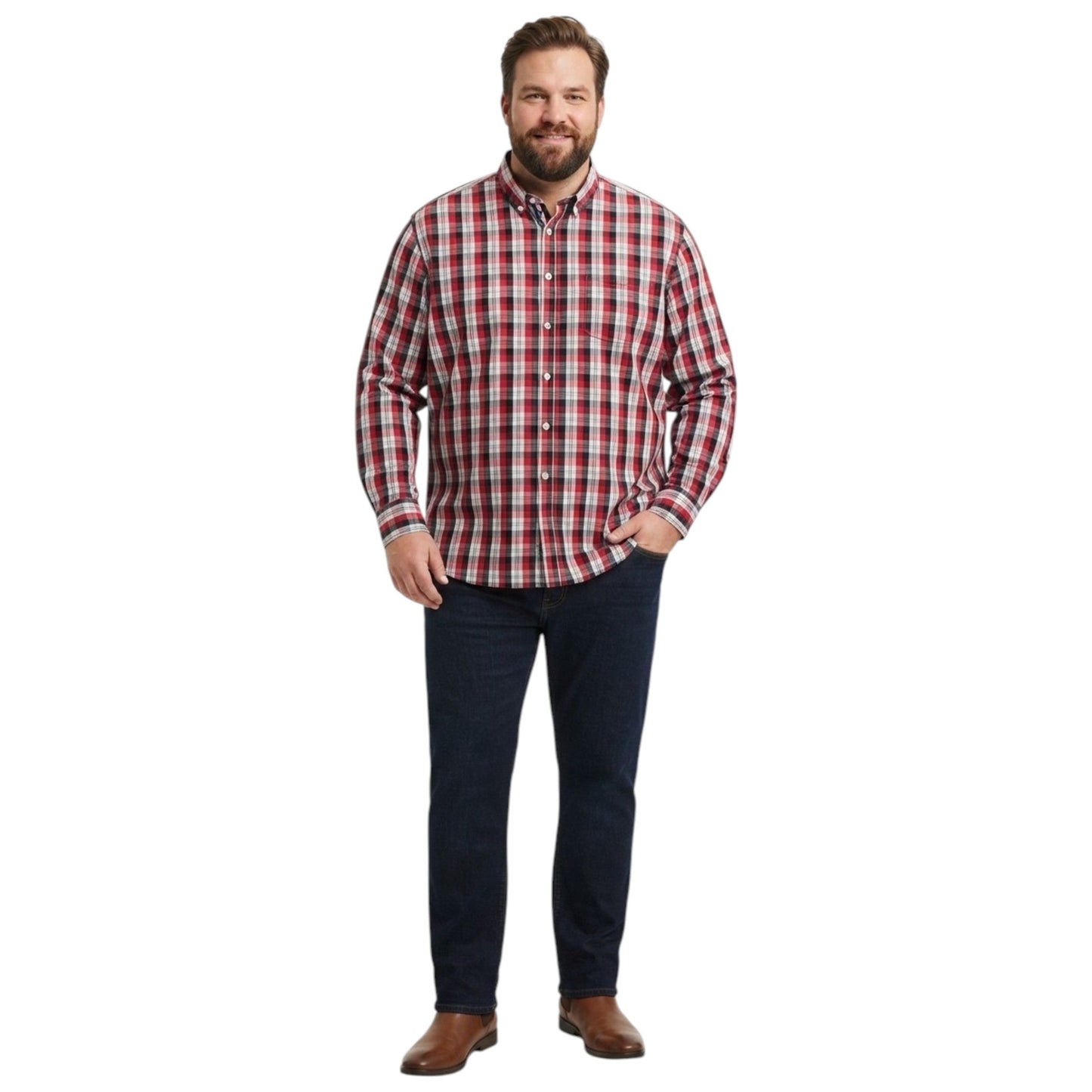 Men's Plaid Dress Shirt,Multi