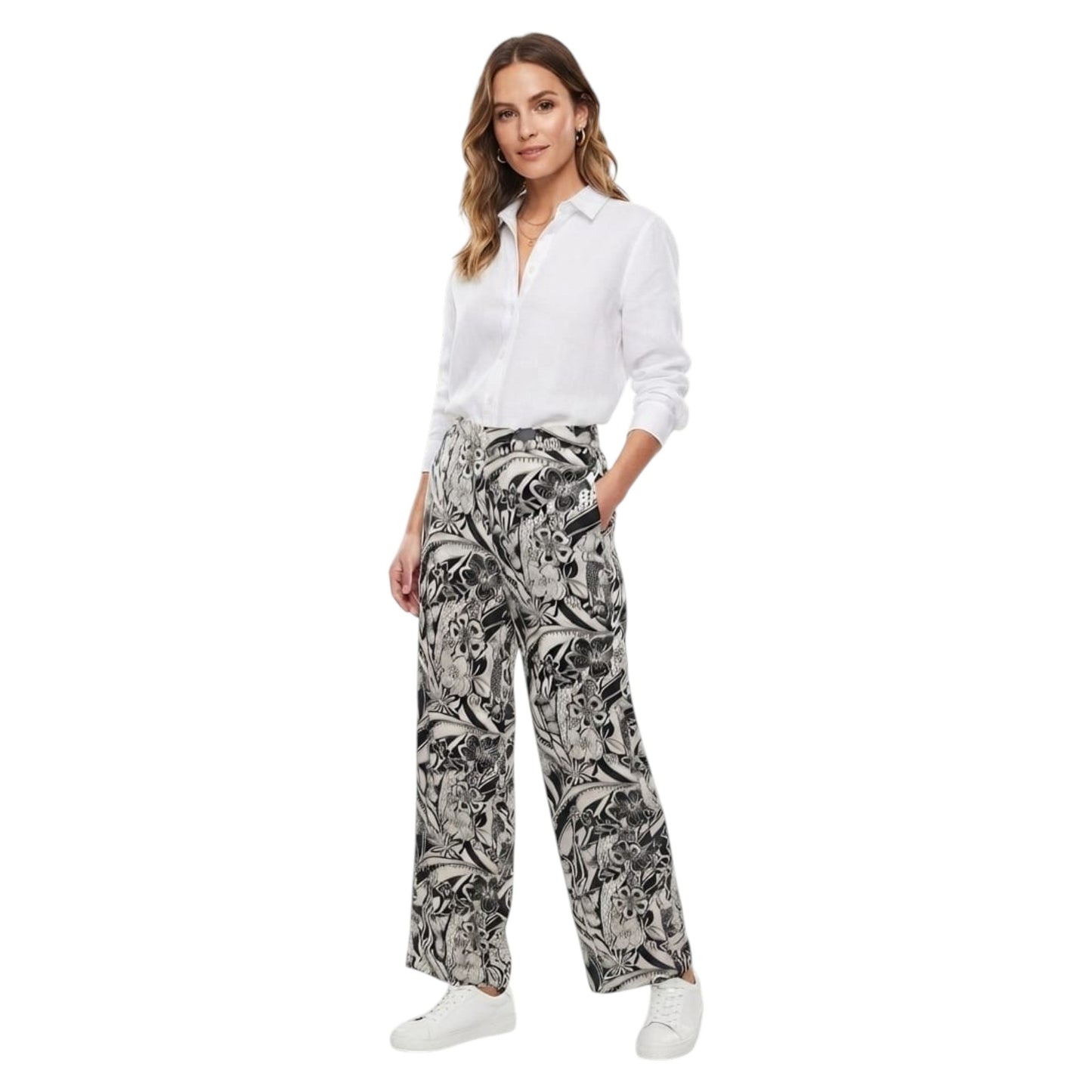 Women's Printed Pants,Black