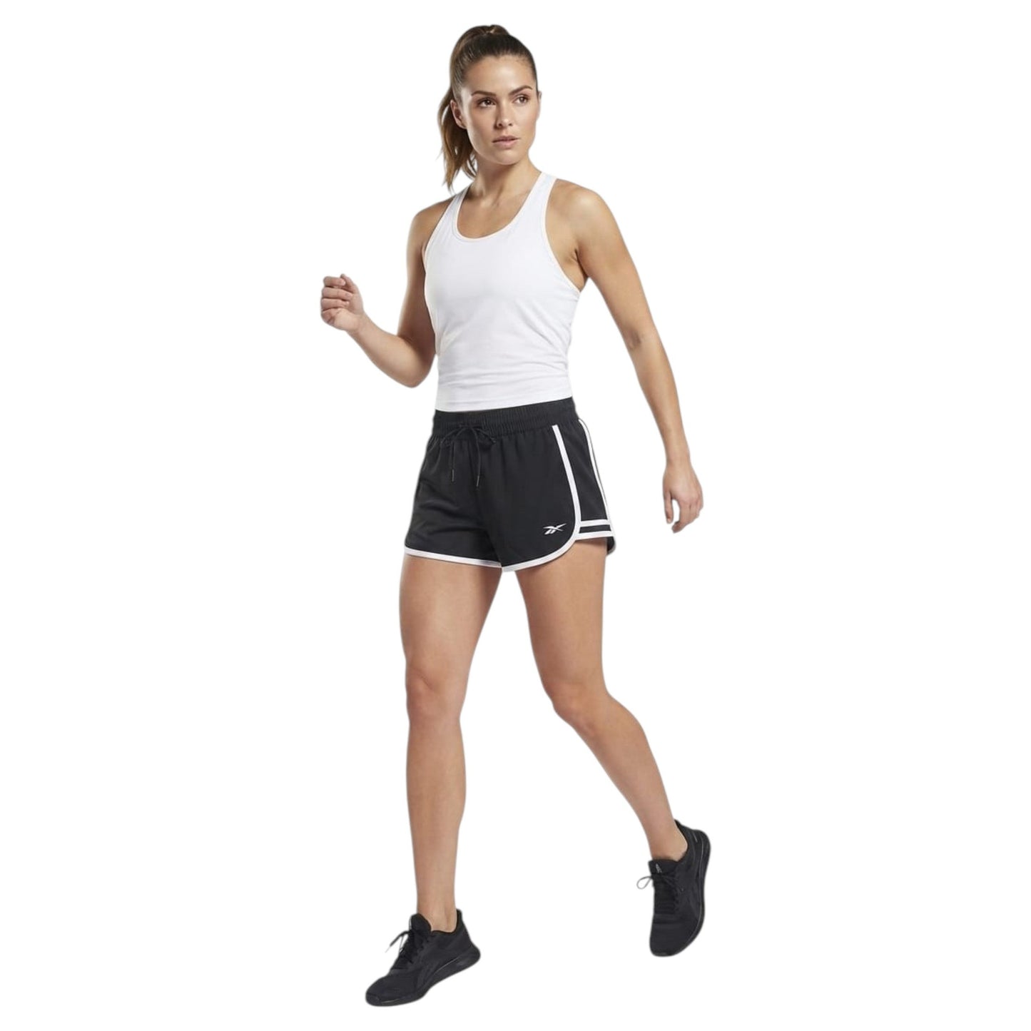 Women's Brand Logo Printed Sport Short,Black