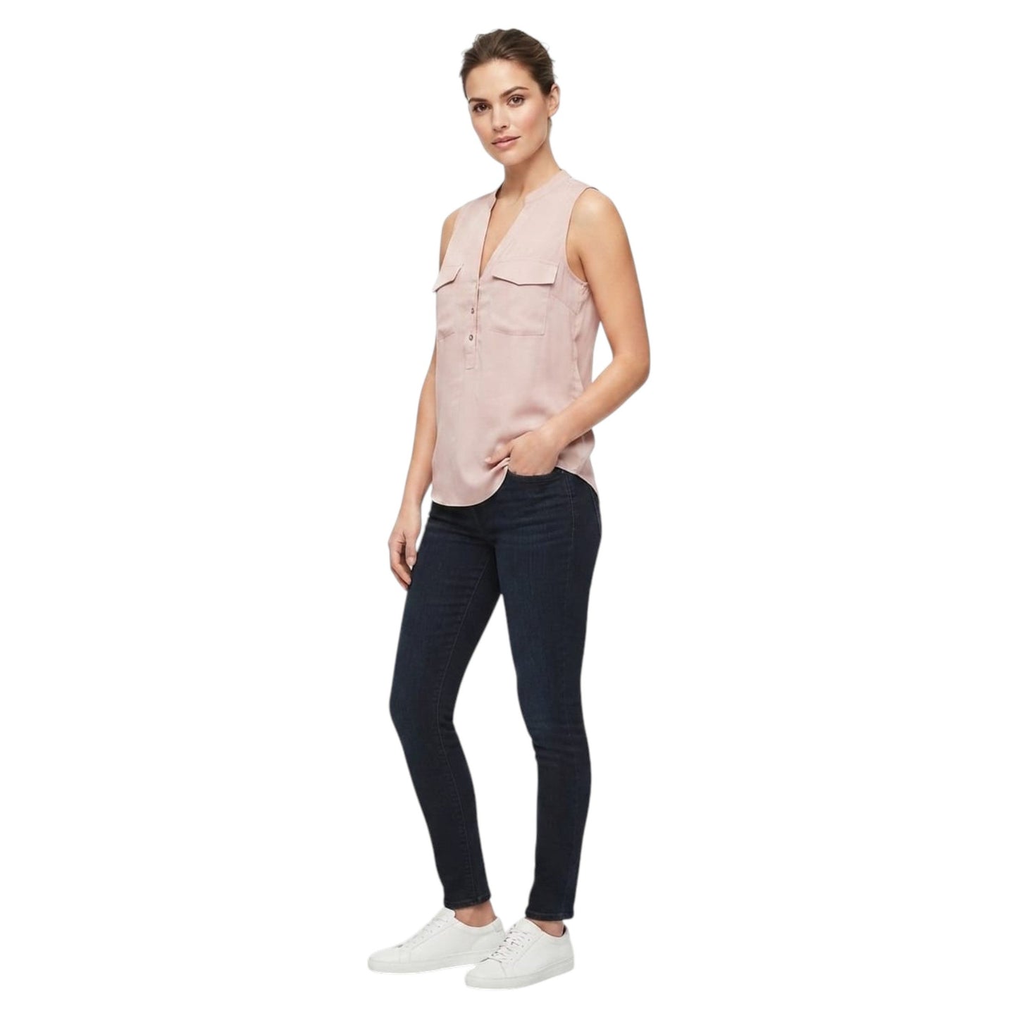 Women's Plain Solid Top,Nude