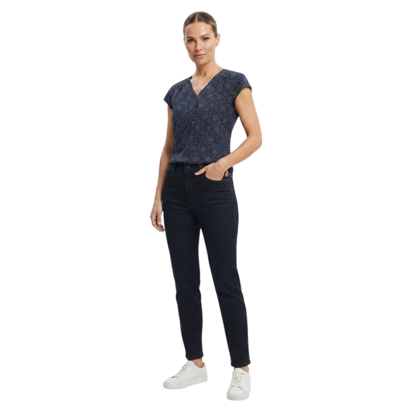 Women's Printed Top,Navy