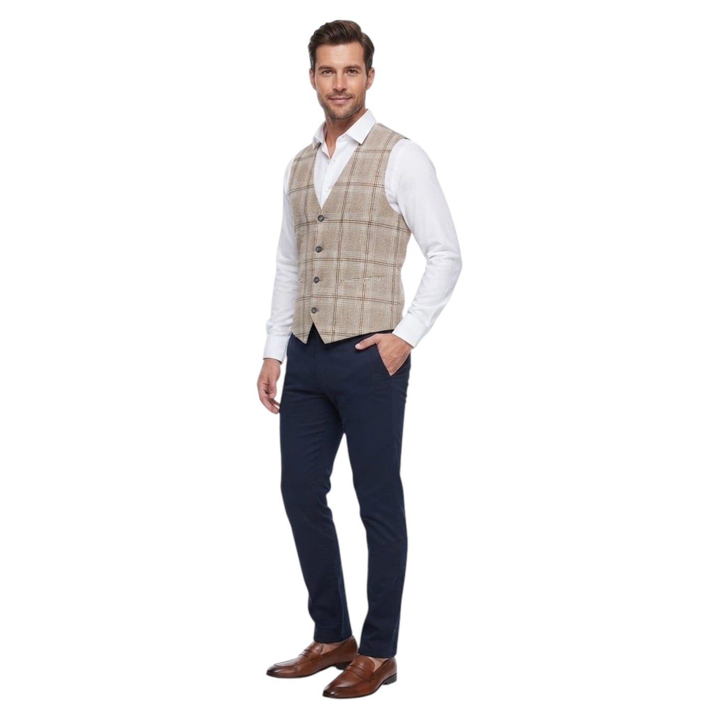 Men's Plaid Vest,Multi