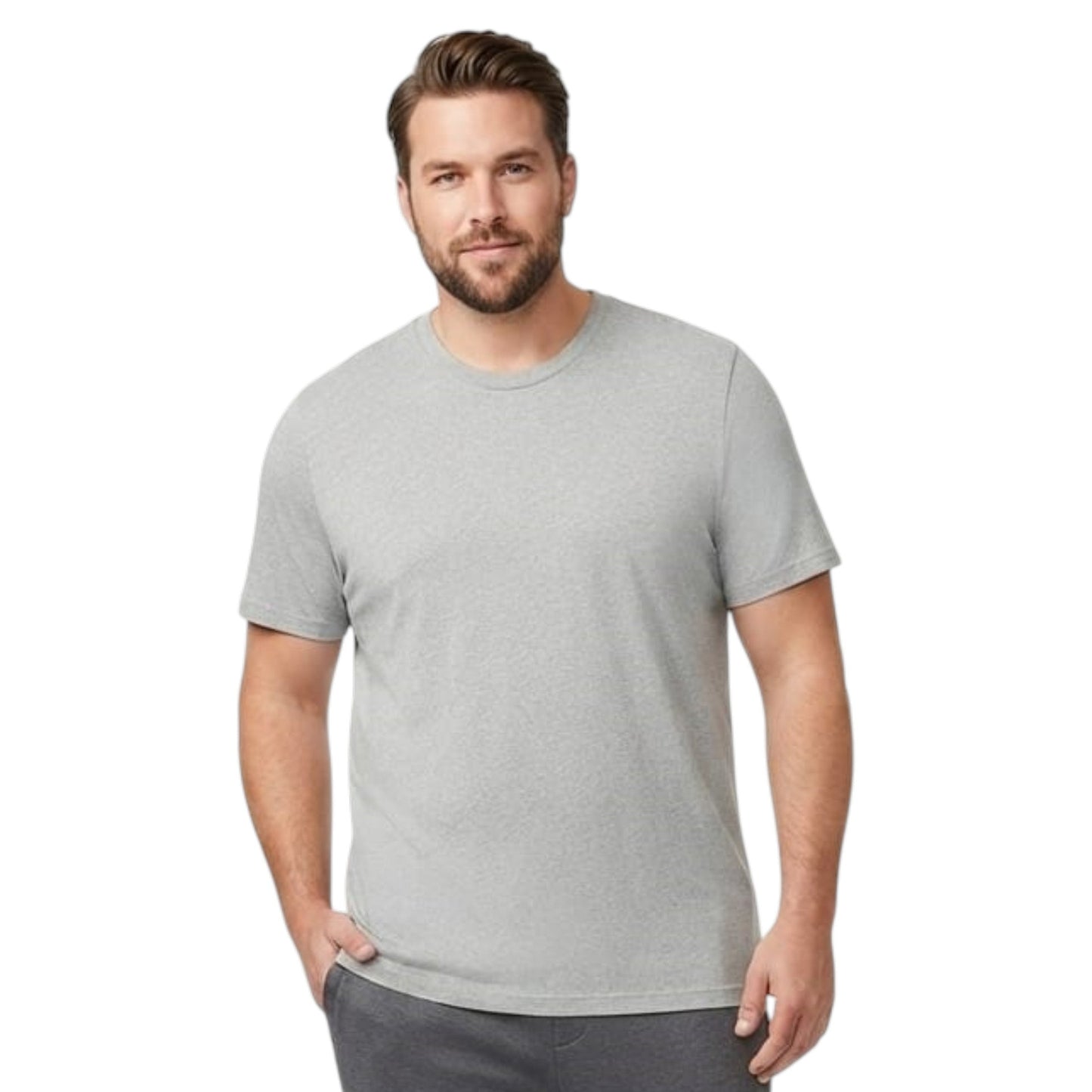 Men's Plain Solid Top,Light Grey