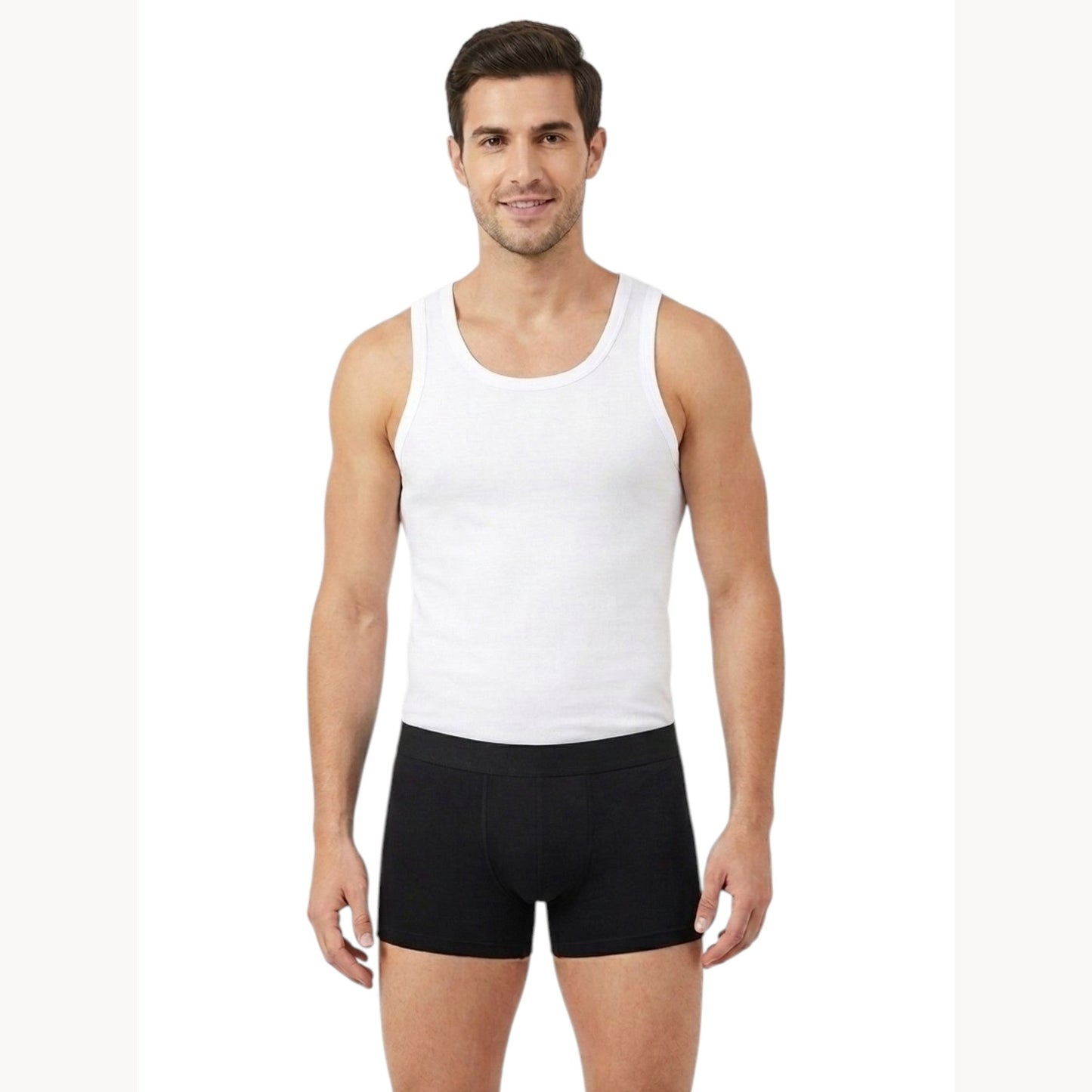 Men's Plain Solid Tank Top,White