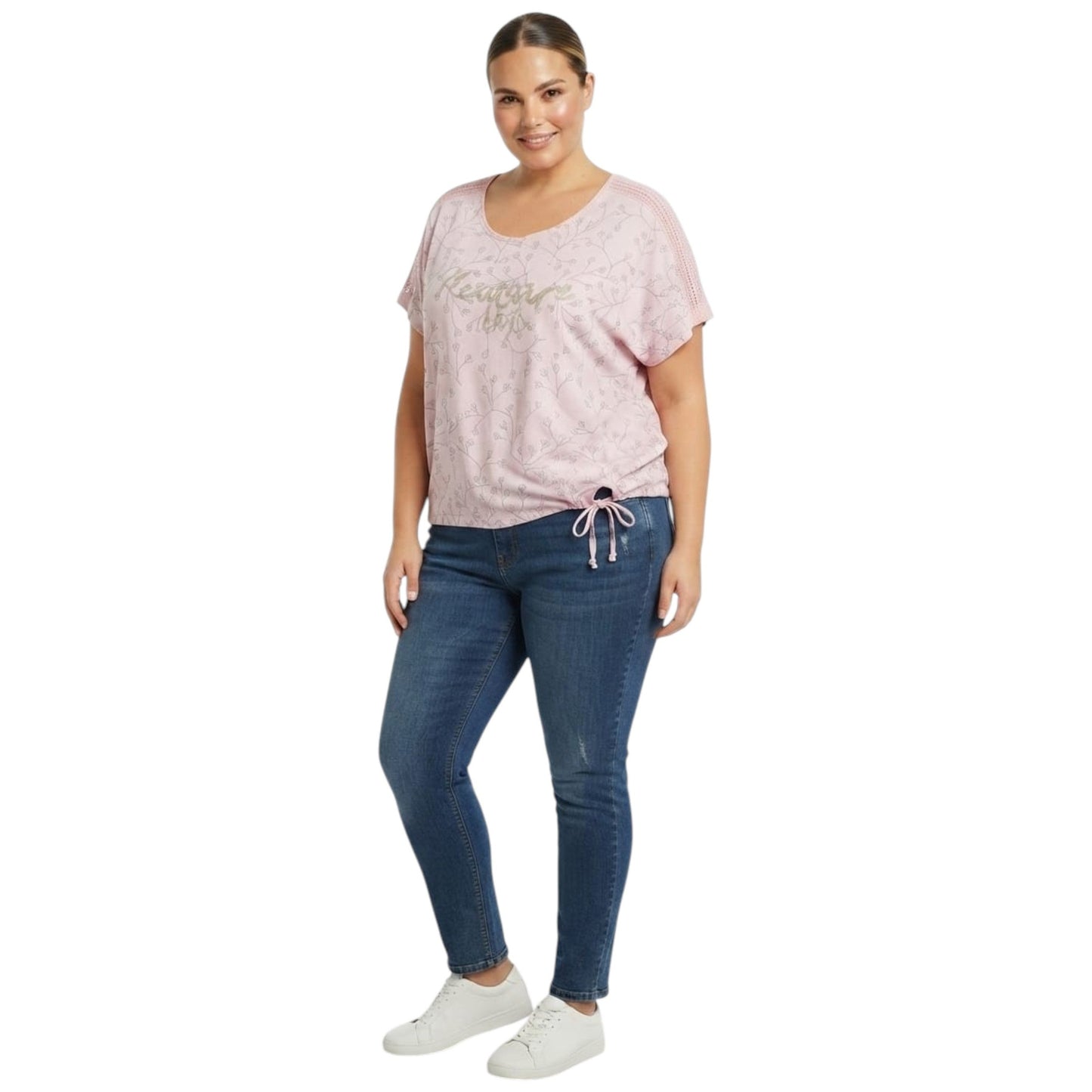 Women's Printed Top,Light Pink