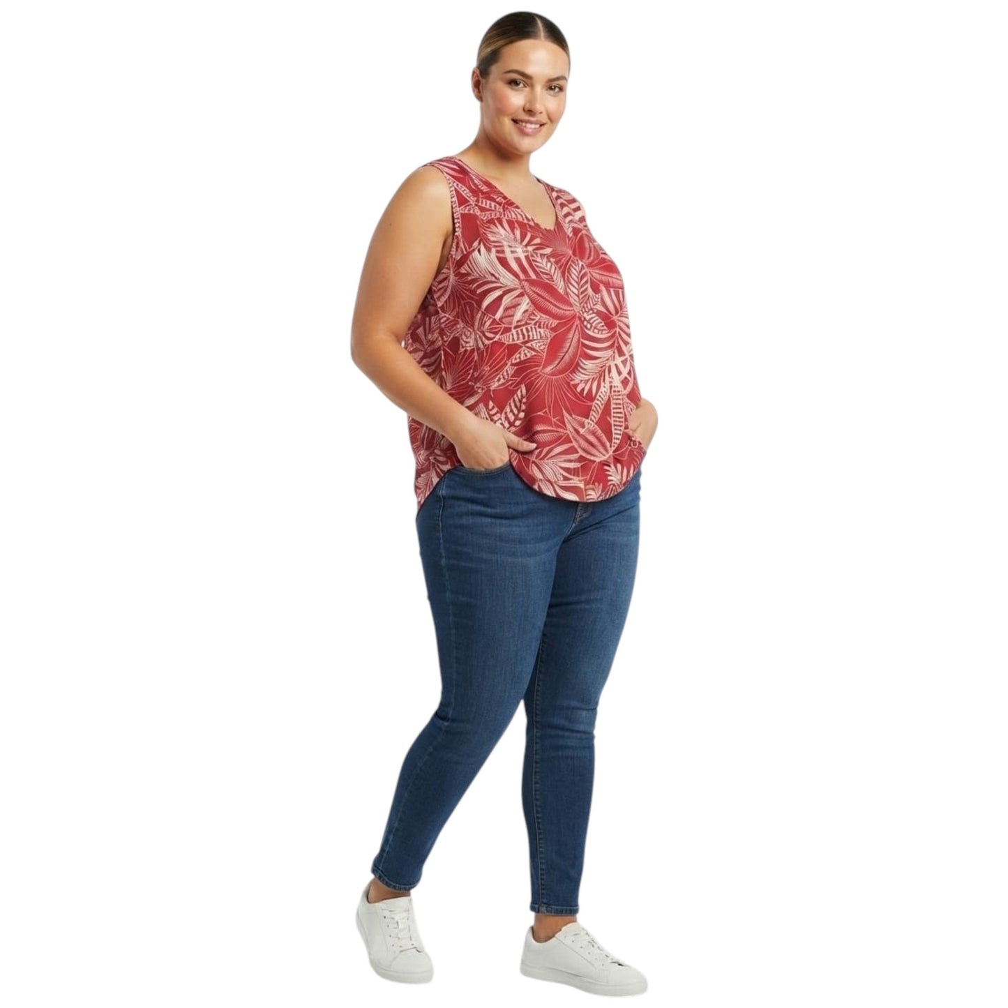 Women's Printed Top,Red