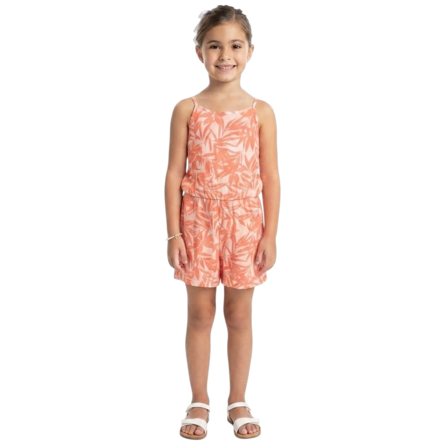 Kids Girl's Printed Jumpsuit,Orange
