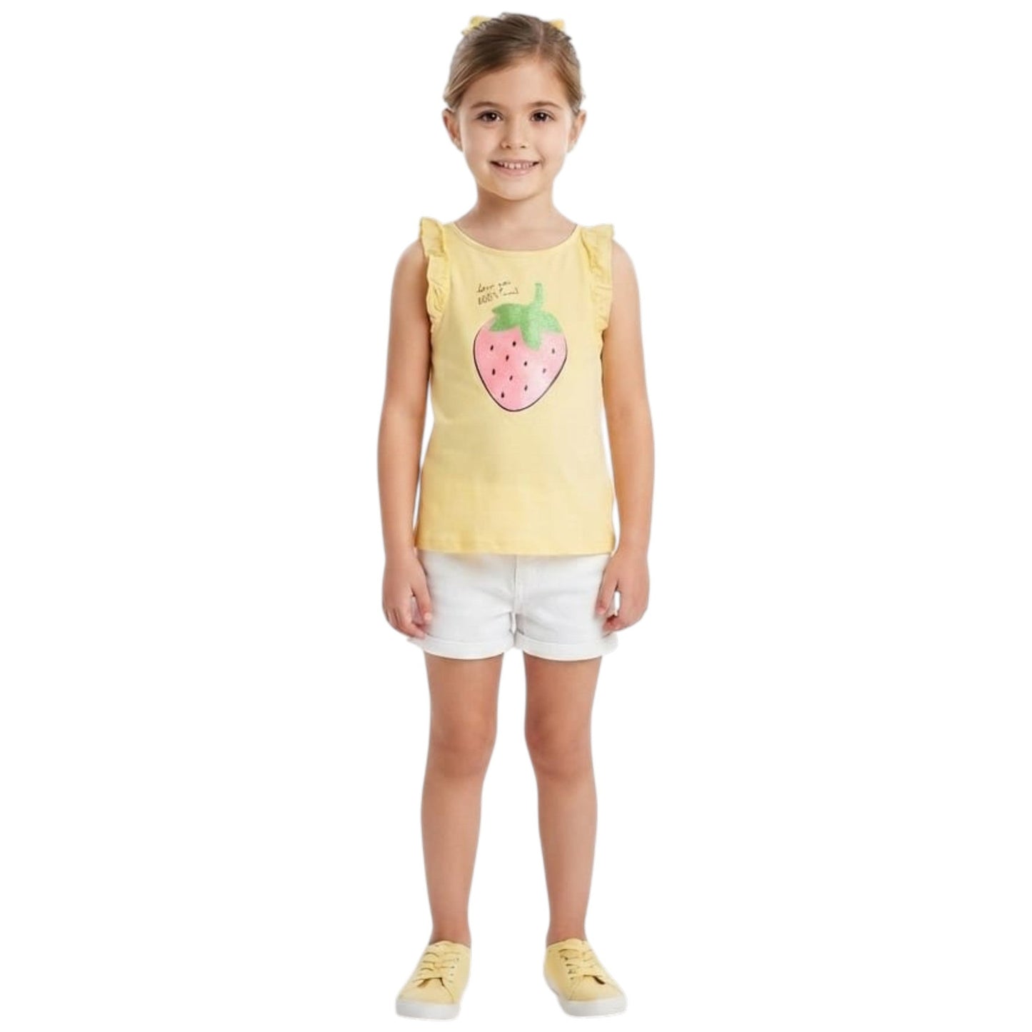 Kids Girl's Printed Top,Yellow