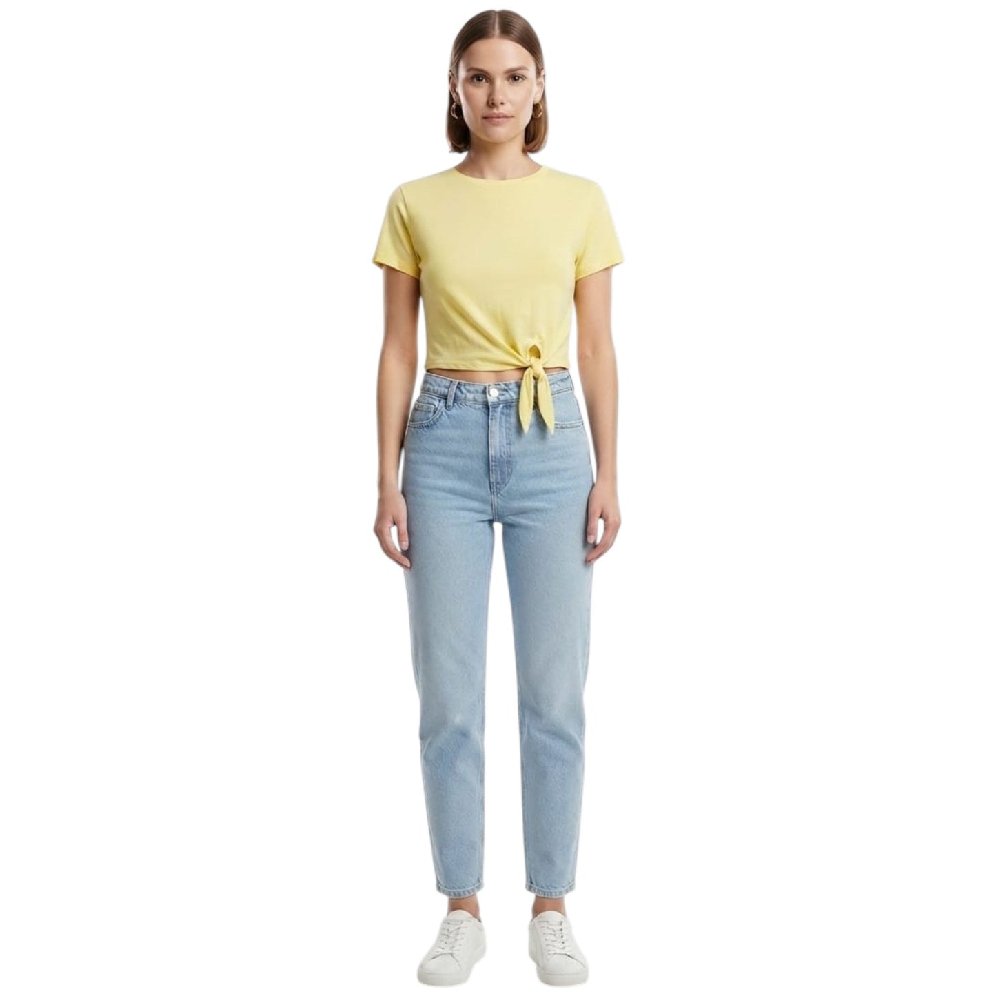 Women's Plain Solid Top,Yellow