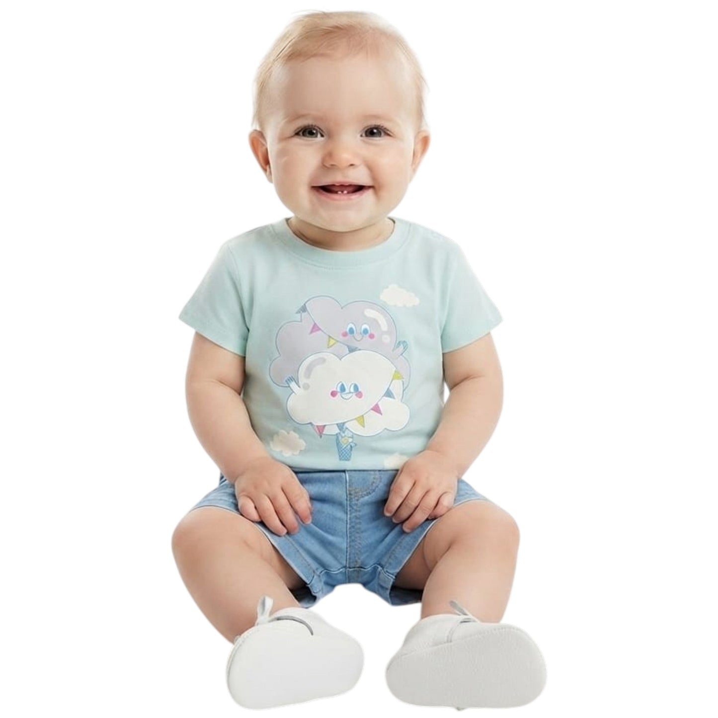 Kids Girl's Printed Top,Light Turquoise