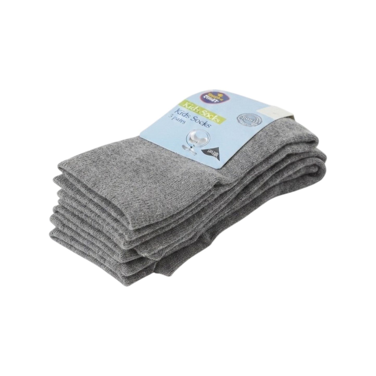 Kids Boy's Plain Solid Socks Set 5Pieces,Dark Grey