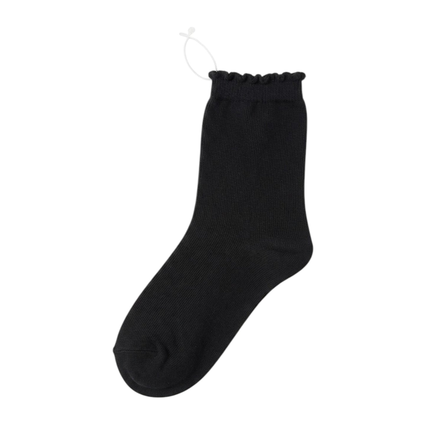 Kids Girl's Plain Solid Socks,Black